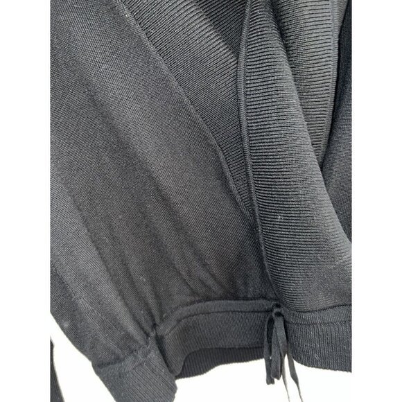 LULULEMON Black Knit 100% Merino Wool Sweater MINT Tie Cinch Waist (C1) - Picture 8 of 9